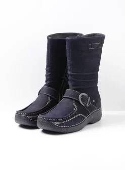 DAMES Wolky Halfhoge Laarzen|Herfst/Winter<Roll Jacky - blauw nubuck