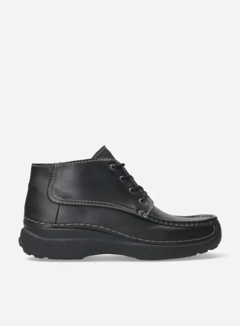 Heren Wolky Veterschoenen Heren|Comfortschoenen Heren<Roll Moc Men - zwart leer