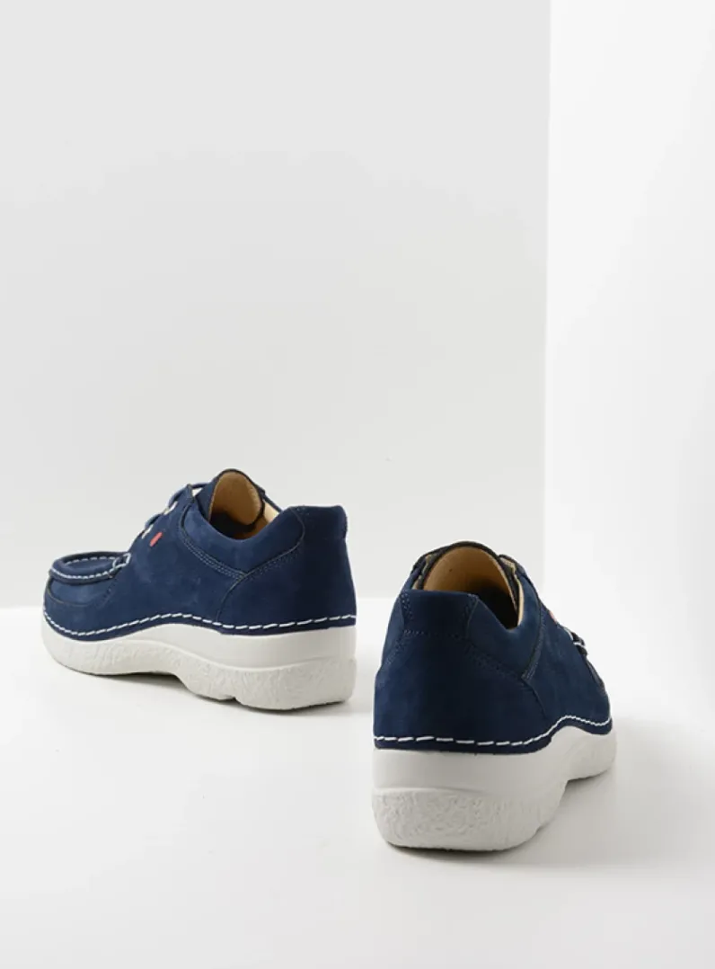 DAMES Wolky Lage Veterschoenen<Roll Shoe - denim nubuck