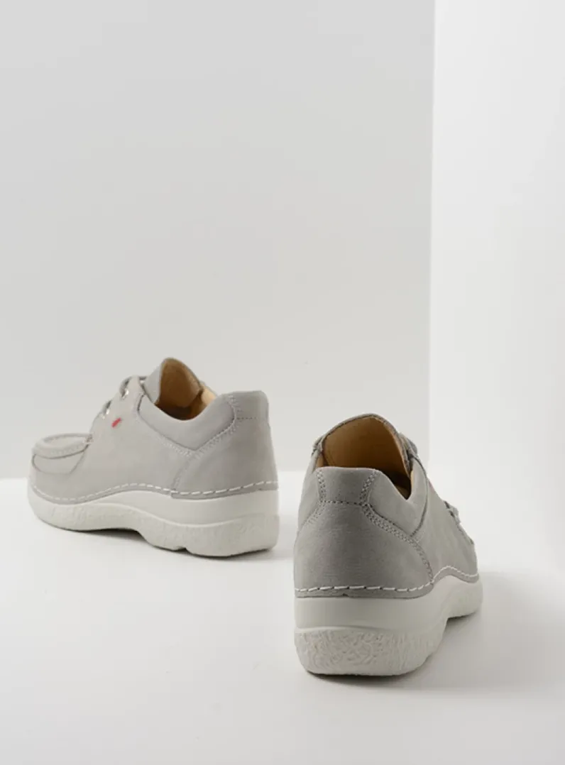 DAMES Wolky Lage Veterschoenen<Roll Shoe - lichtgrijs nubuck