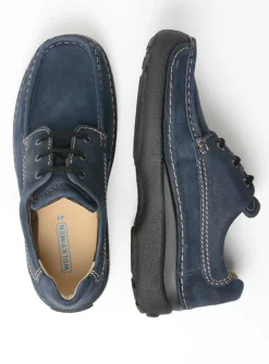 Heren Wolky Veterschoenen Heren|Comfortschoenen Heren<Roll Shoe Men - blauw nubuck
