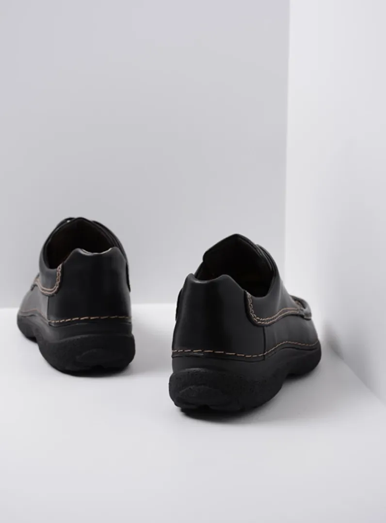 Heren Wolky Veterschoenen Heren|Comfortschoenen Heren<Roll Shoe Men - zwart leer