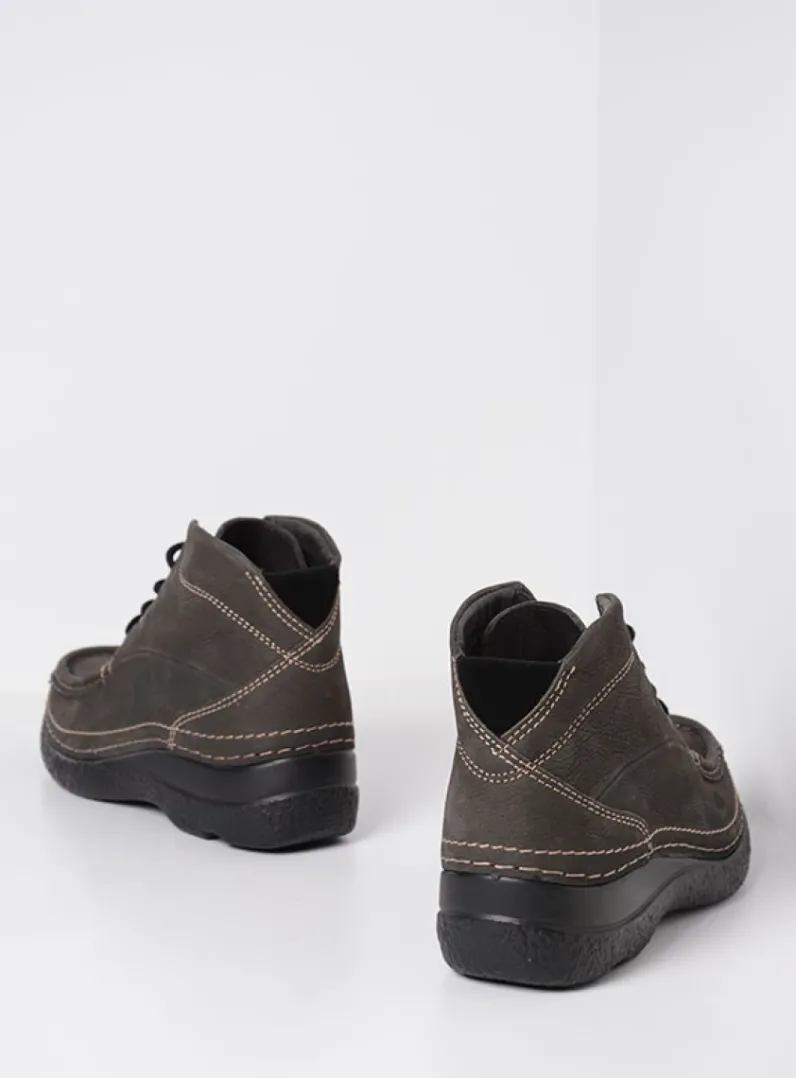 DAMES Wolky Hoge Veterschoenen|Herfst/Winter<Roll Shoot - asfalt nubuck