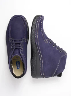 DAMES Wolky Hoge Veterschoenen|Herfst/Winter<Roll Shoot - paars nubuck