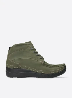 DAMES Wolky Hoge Veterschoenen|Herfst/Winter<Roll Shoot - pesto groen nubuck
