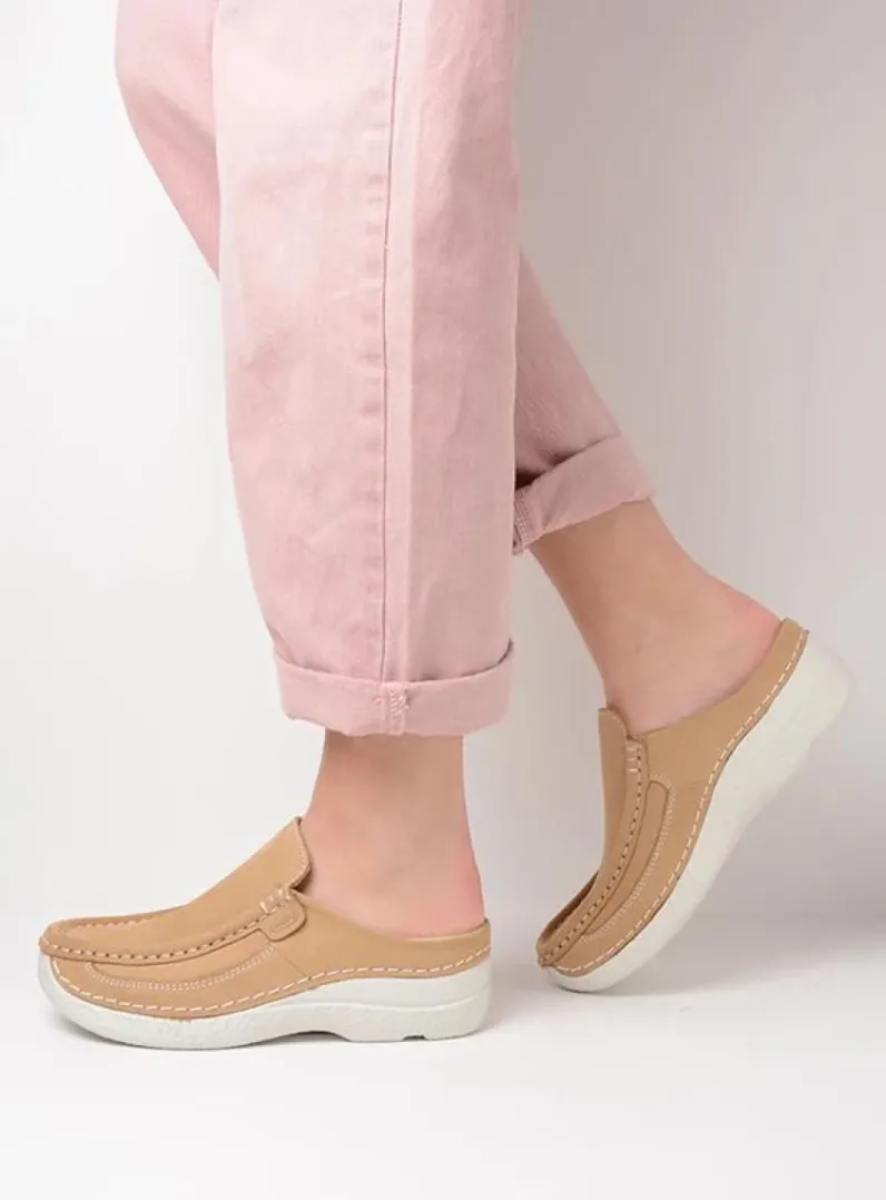 DAMES Wolky Slippers|Klompen<Roll Slide - beige nubuck