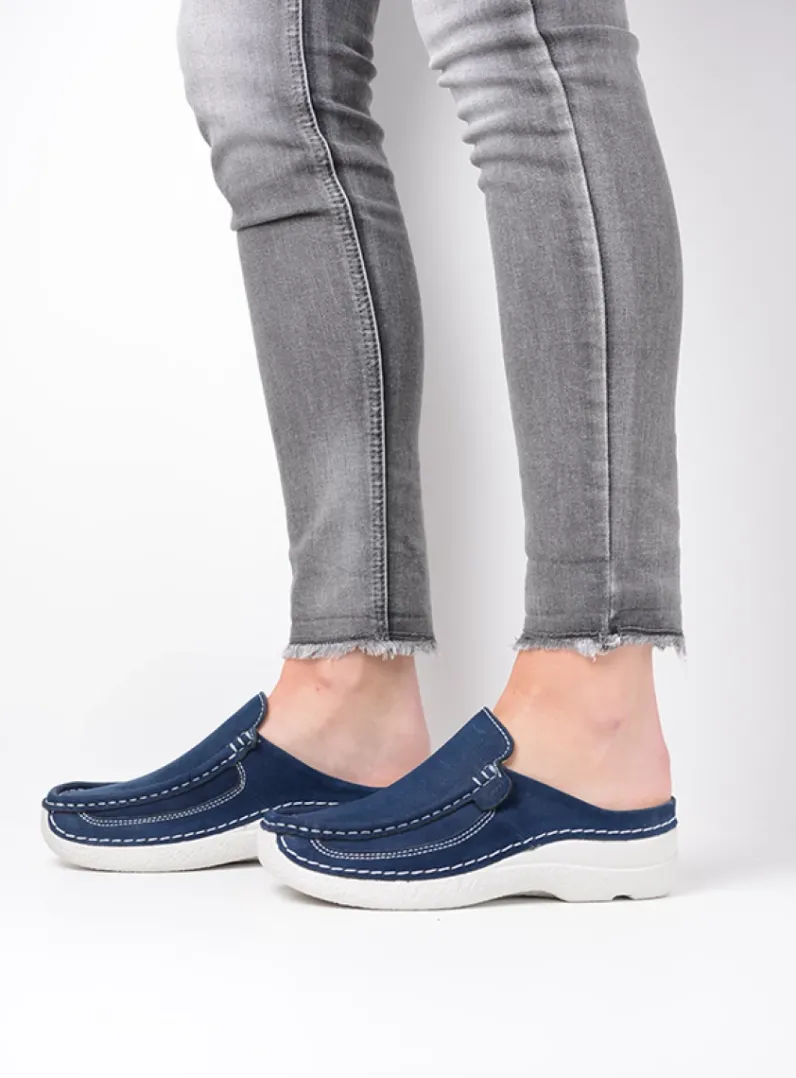 DAMES Wolky Slippers|Klompen<Roll Slide - denim nubuck