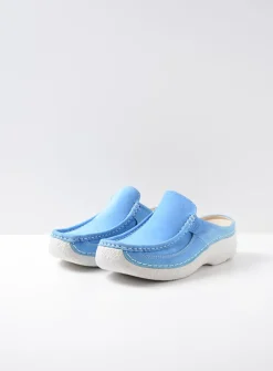 DAMES Wolky Slippers|Klompen<Roll Slide - hemelsblauw nubuck