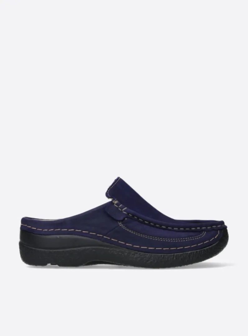 DAMES Wolky Slippers|Klompen<Roll Slide - paars nubuck