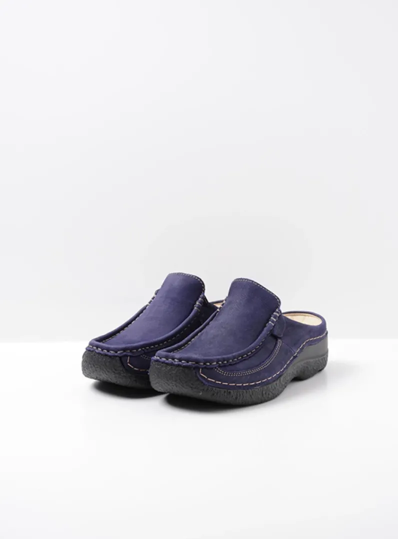 DAMES Wolky Slippers|Klompen<Roll Slide - paars nubuck