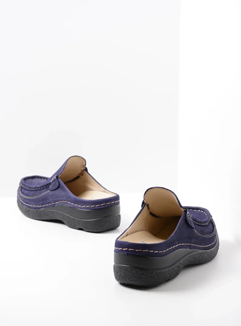 DAMES Wolky Slippers|Klompen<Roll Slide - paars nubuck