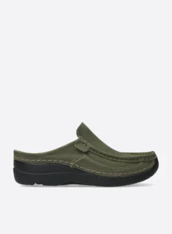 DAMES Wolky Slippers|Klompen<Roll Slide - pesto groen nubuck