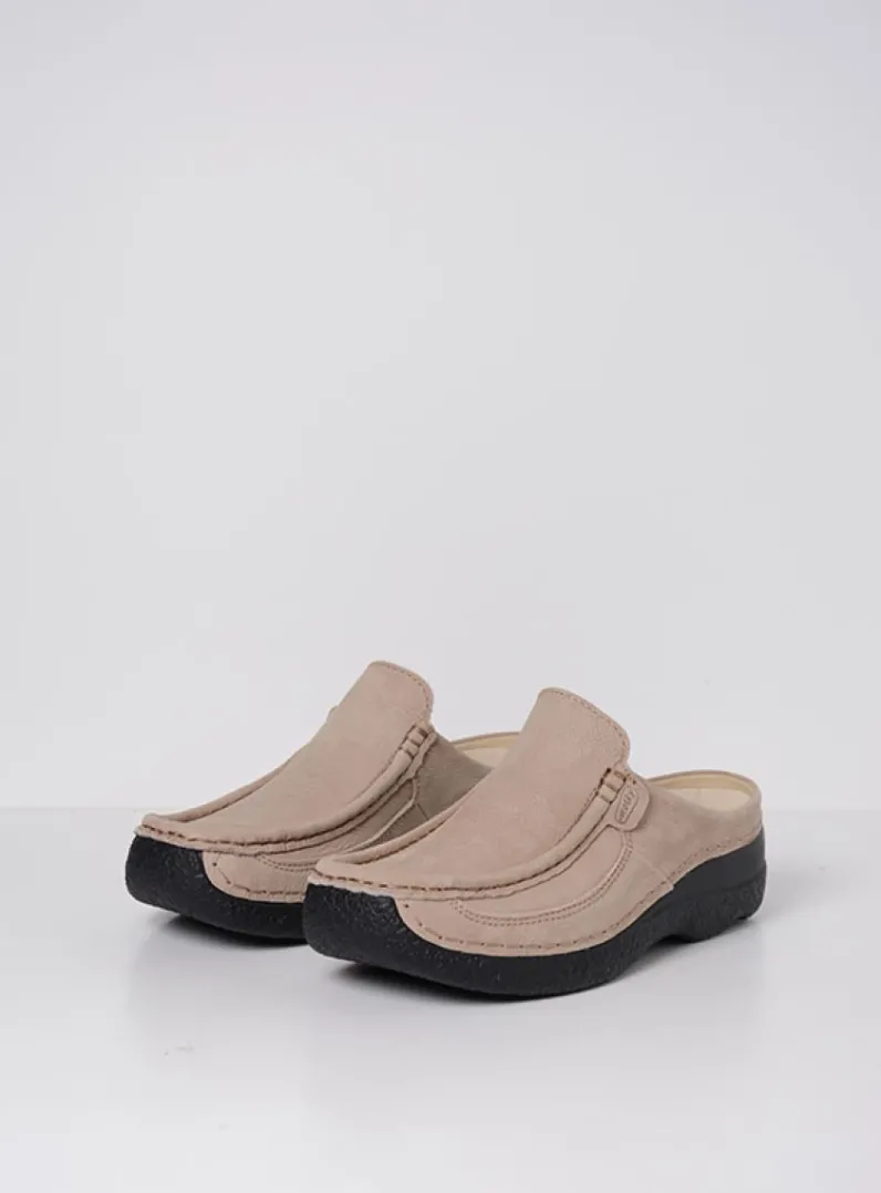 DAMES Wolky Slippers|Klompen<Roll Slide - safari nubuck