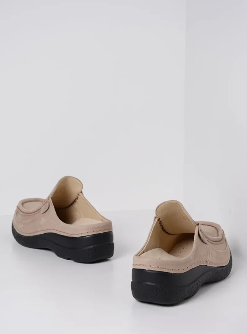 DAMES Wolky Slippers|Klompen<Roll Slide - safari nubuck