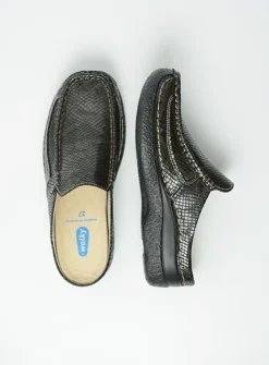 DAMES Wolky Slippers|Klompen<Roll Slide - slangenprint donkerbruin leer
