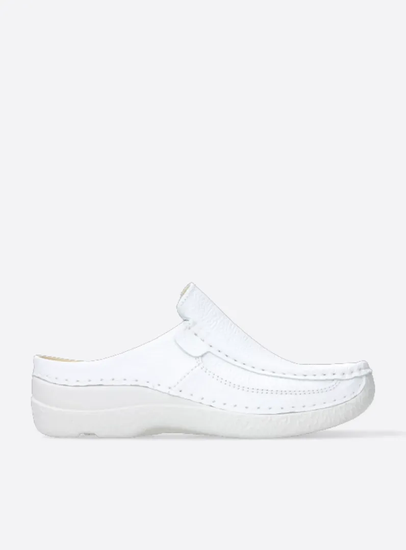 DAMES Wolky Slippers|Klompen<Roll Slide - wit leer
