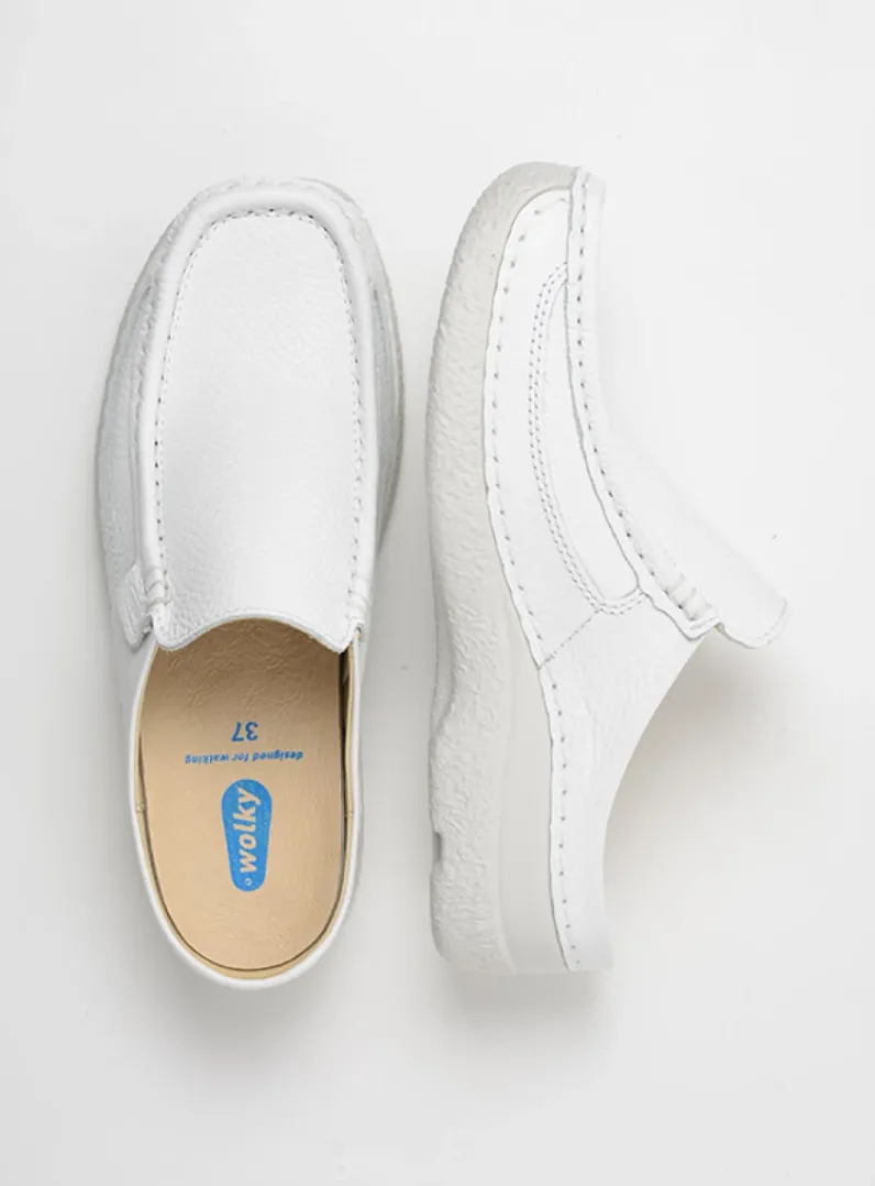 DAMES Wolky Slippers|Klompen<Roll Slide - wit leer