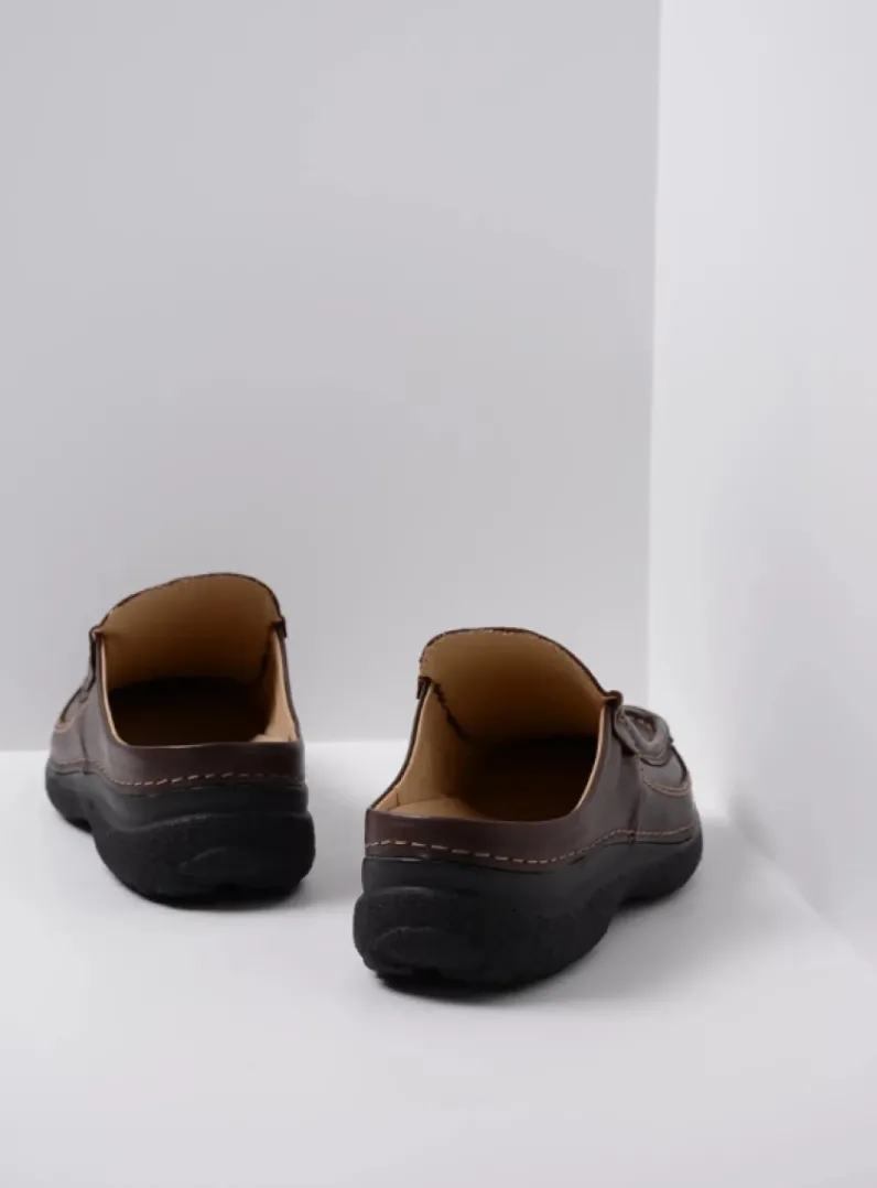 Heren Wolky Slippers Heren|Comfortschoenen Heren<Roll Slide men - bruin leer