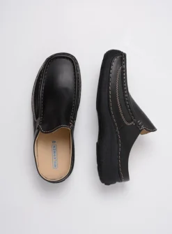 Heren Wolky Slippers Heren|Klompen Heren<Roll Slide men - zwart leer