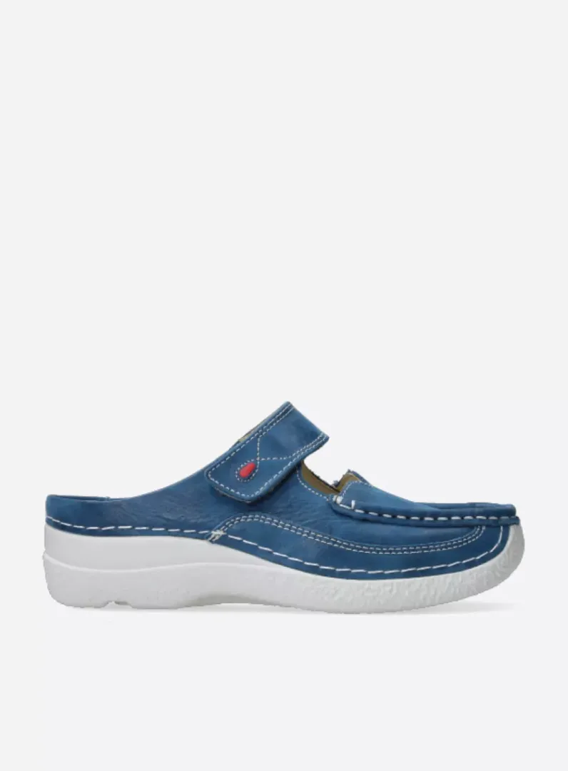 DAMES Wolky Slippers|Klompen<Roll Slipper - blauw effectleer
