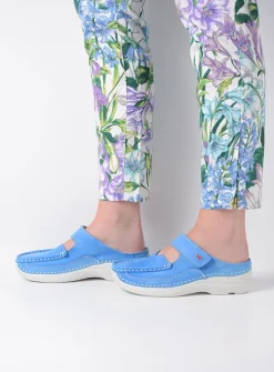DAMES Wolky Slippers|Klompen<Roll Slipper - hemelsblauw nubuck