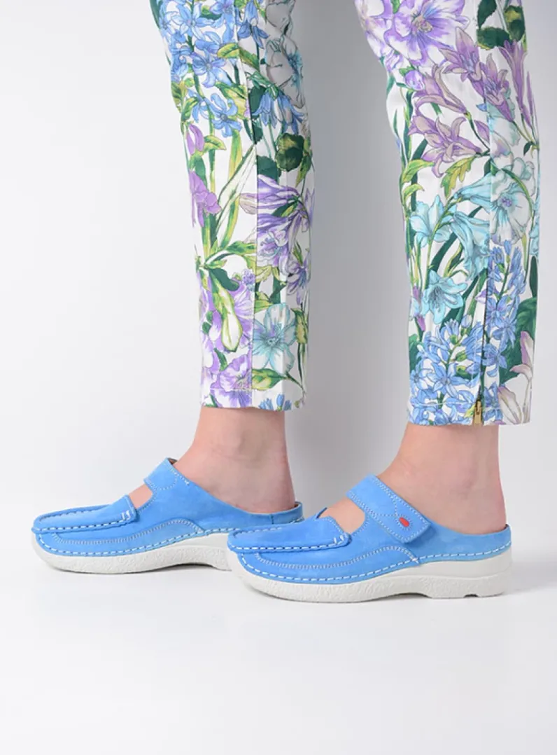DAMES Wolky Slippers|Klompen<Roll Slipper - hemelsblauw nubuck