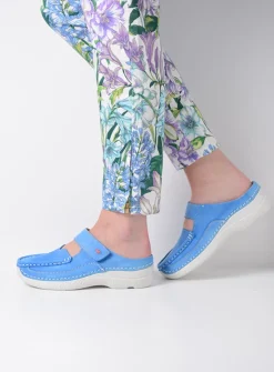 DAMES Wolky Slippers|Klompen<Roll Slipper - hemelsblauw nubuck