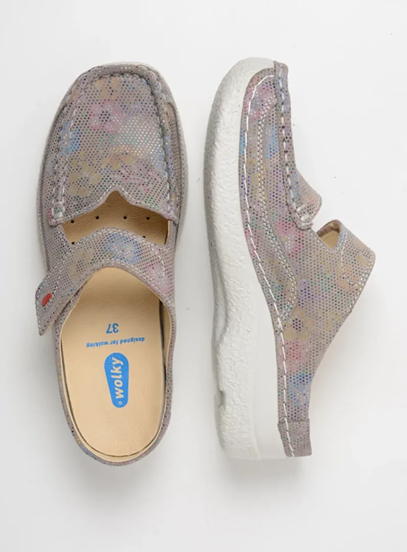 DAMES Wolky Slippers|Klompen<Roll Slipper - taupe flower