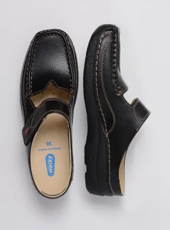 DAMES Wolky Slippers|Klompen<Roll Slipper - zwart leer