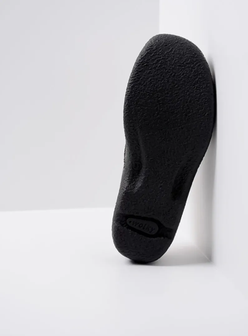 DAMES Wolky Slippers|Klompen<Roll Slipper - zwart leer