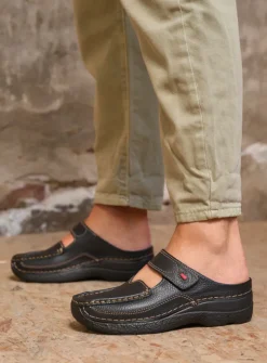 DAMES Wolky Slippers|Klompen<Roll Slipper - zwart leer