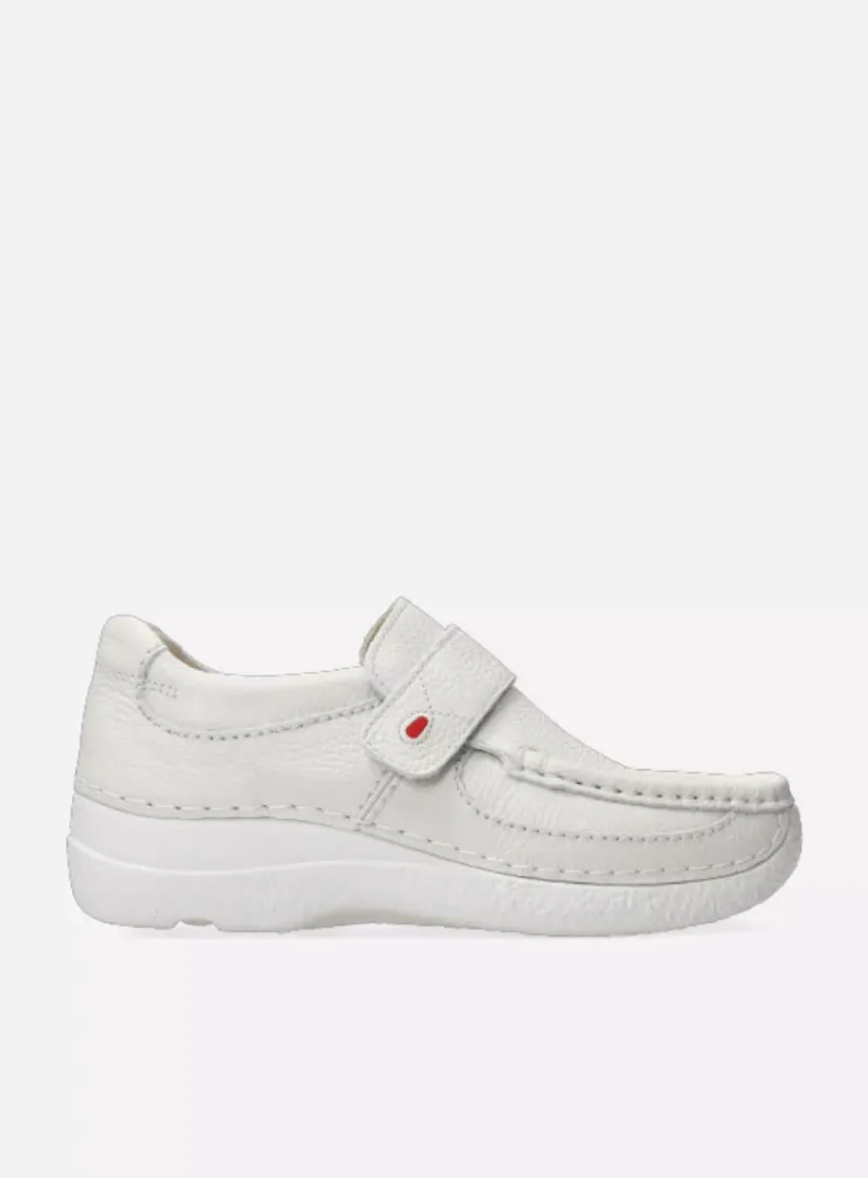 DAMES Wolky Instappers|Herfst/Winter<Roll Strap - gebroken wit leer