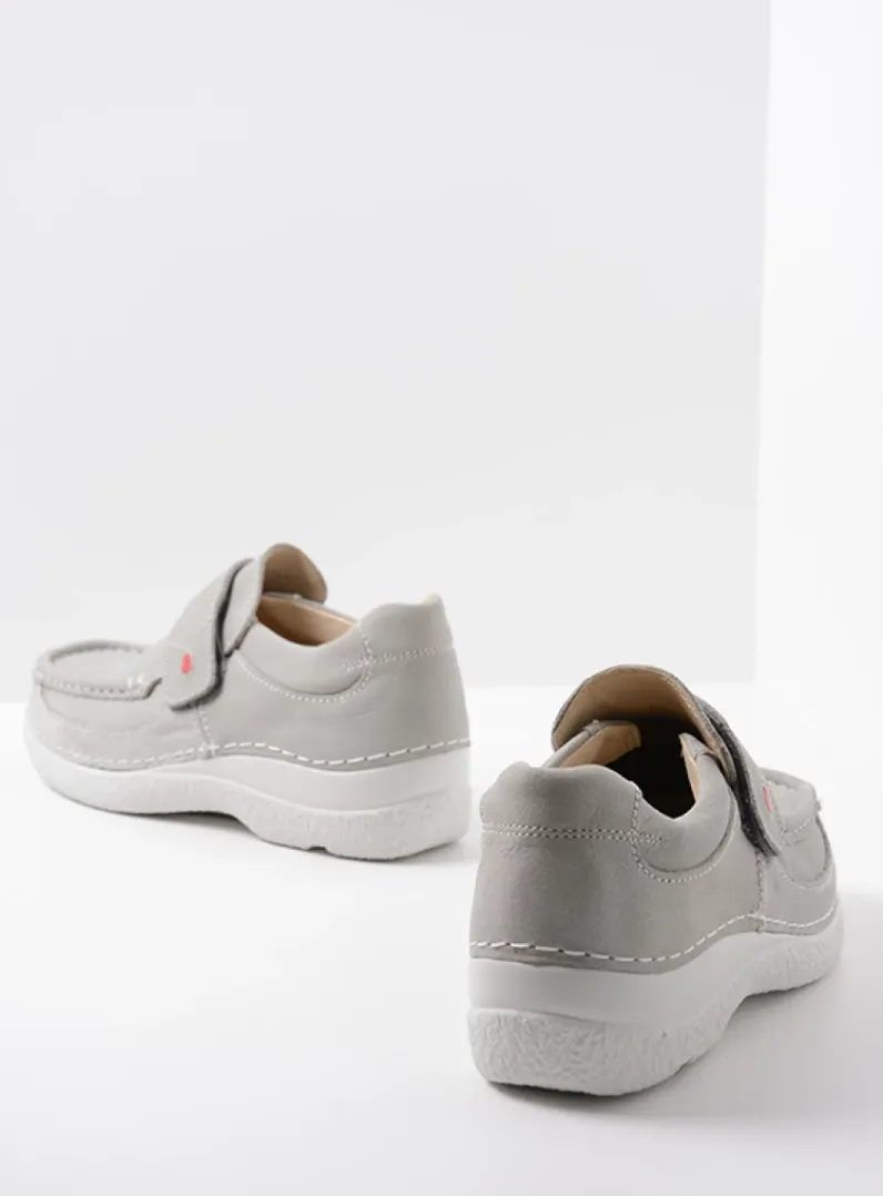 DAMES Wolky Instappers|Herfst/Winter<Roll Strap - lichtgrijs nubuck