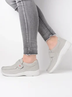 DAMES Wolky Instappers|Herfst/Winter<Roll Strap - lichtgrijs nubuck
