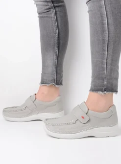 DAMES Wolky Instappers|Herfst/Winter<Roll Strap - lichtgrijs nubuck