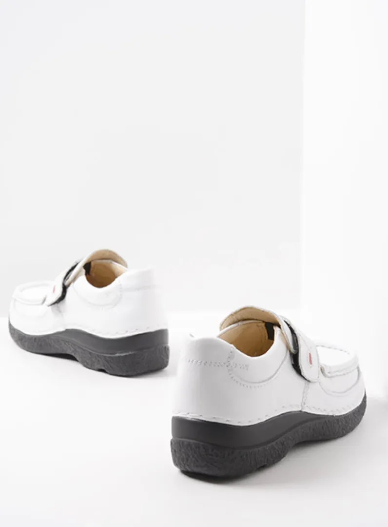 DAMES Wolky Instappers|Herfst/Winter<Roll Strap - wit leer