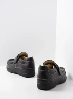 DAMES Wolky Instappers|Herfst/Winter<Roll Strap - zwart leer