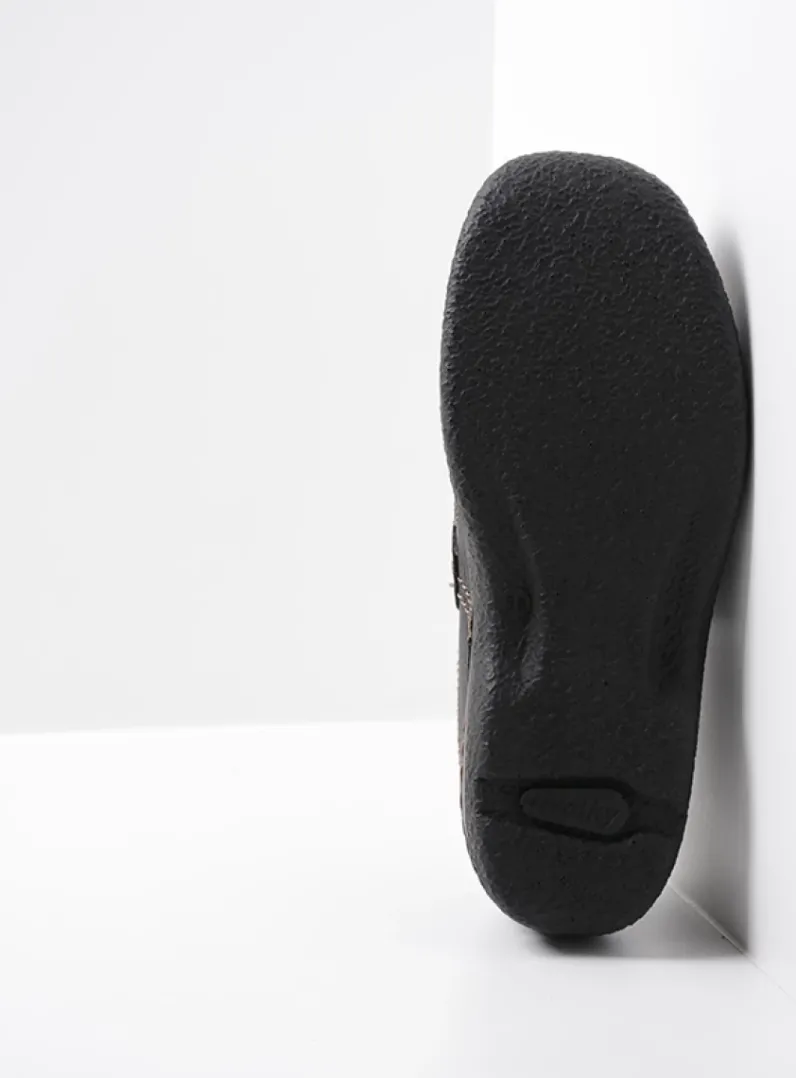 DAMES Wolky Instappers|Herfst/Winter<Roll Strap - zwart leer