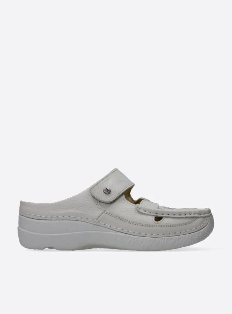 DAMES Wolky Slippers|Klompen<Roll Talaria - creme wit leer