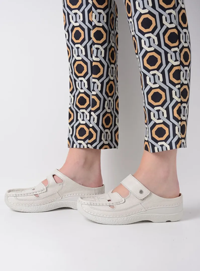 DAMES Wolky Slippers|Klompen<Roll Talaria - creme wit leer