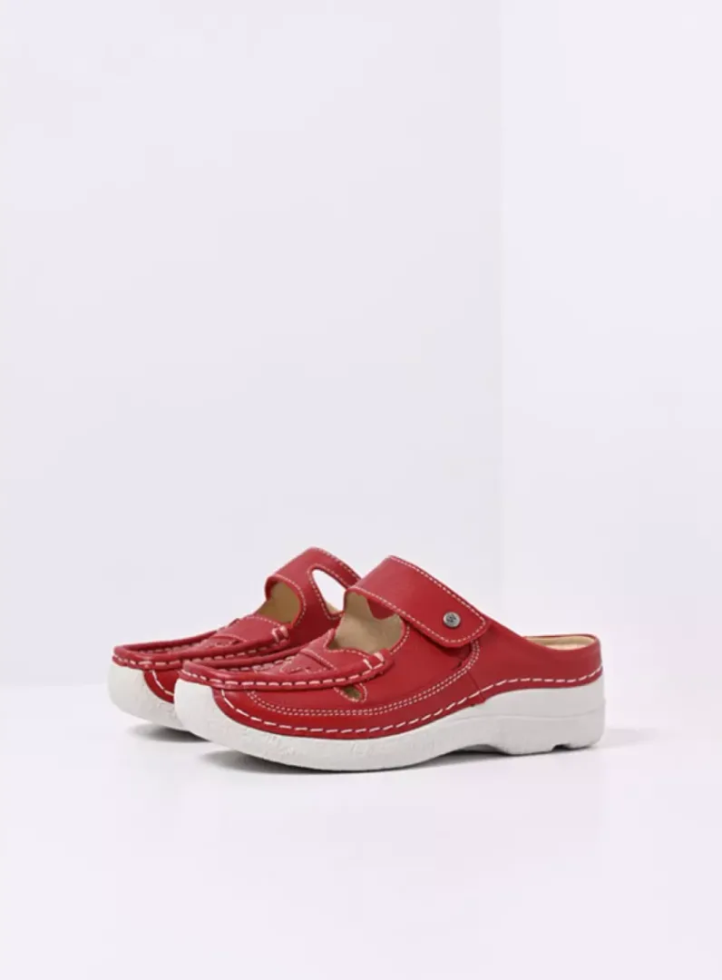 DAMES Wolky Klompen|Slippers<Roll Talaria - rood leer