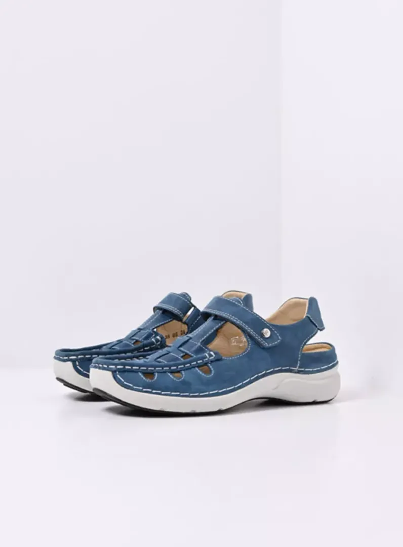 DAMES Wolky Sandalen<Rolling Sun - blauw effectleer