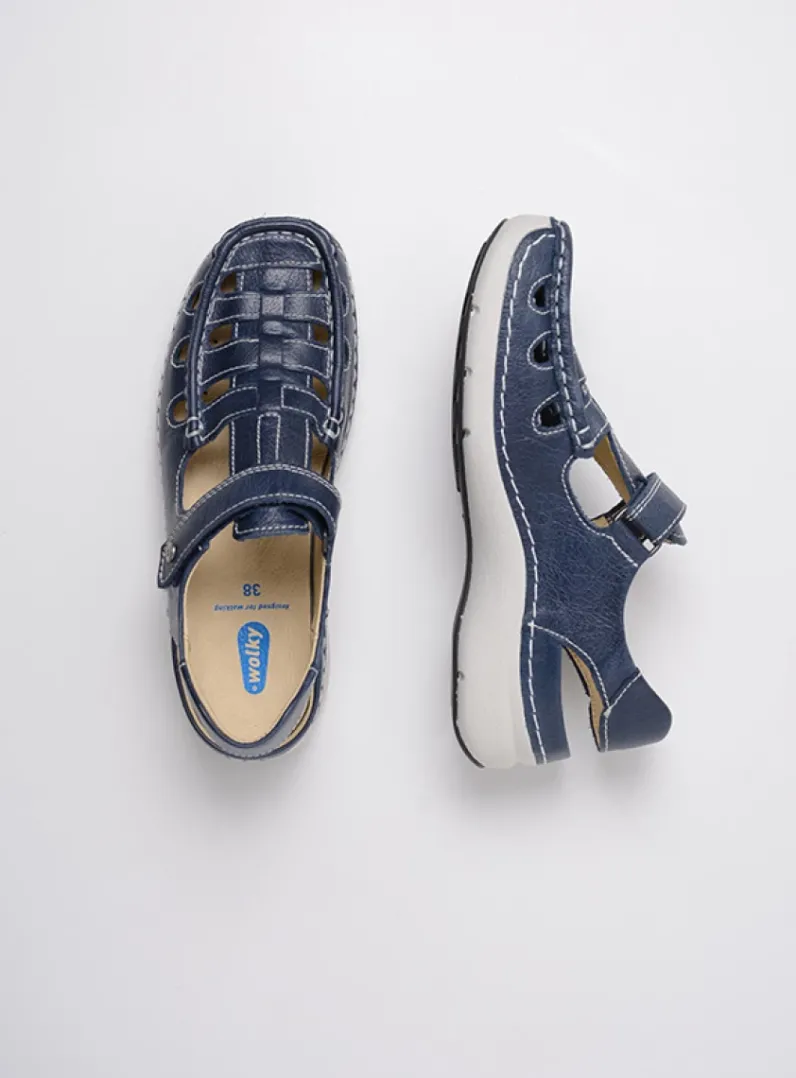 DAMES Wolky Sandalen<Rolling Sun - blauw leer