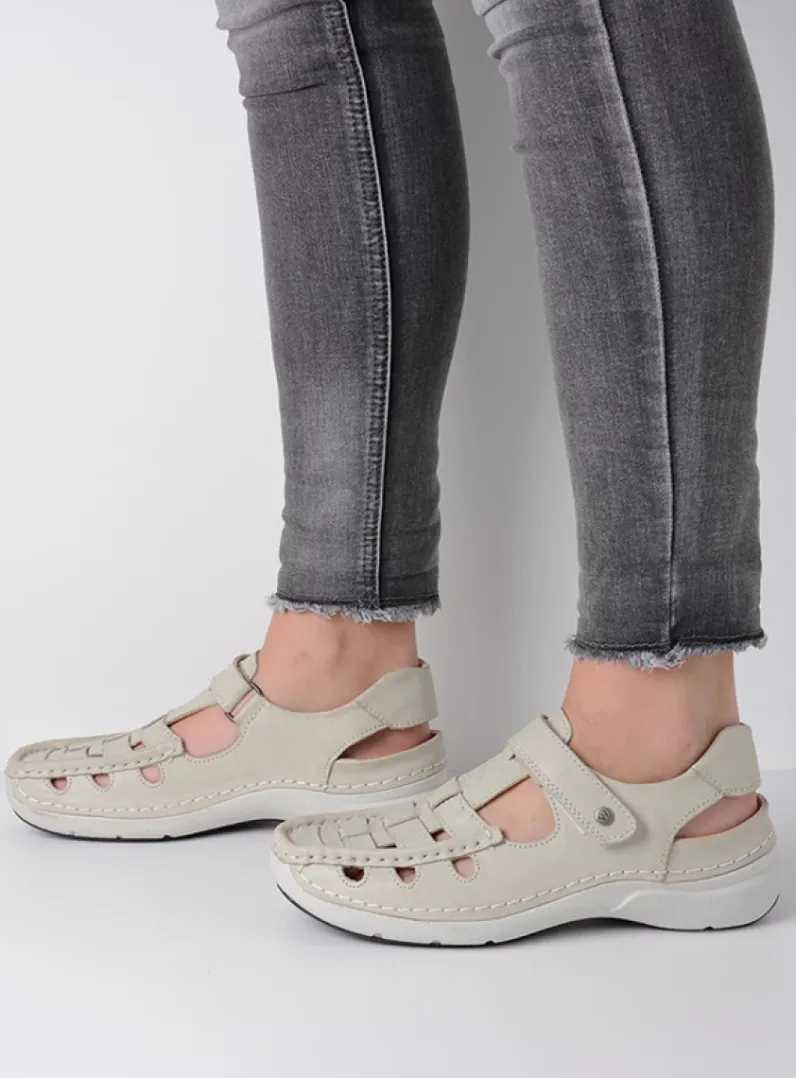 DAMES Wolky Sandalen<Rolling Sun - gebroken wit leer