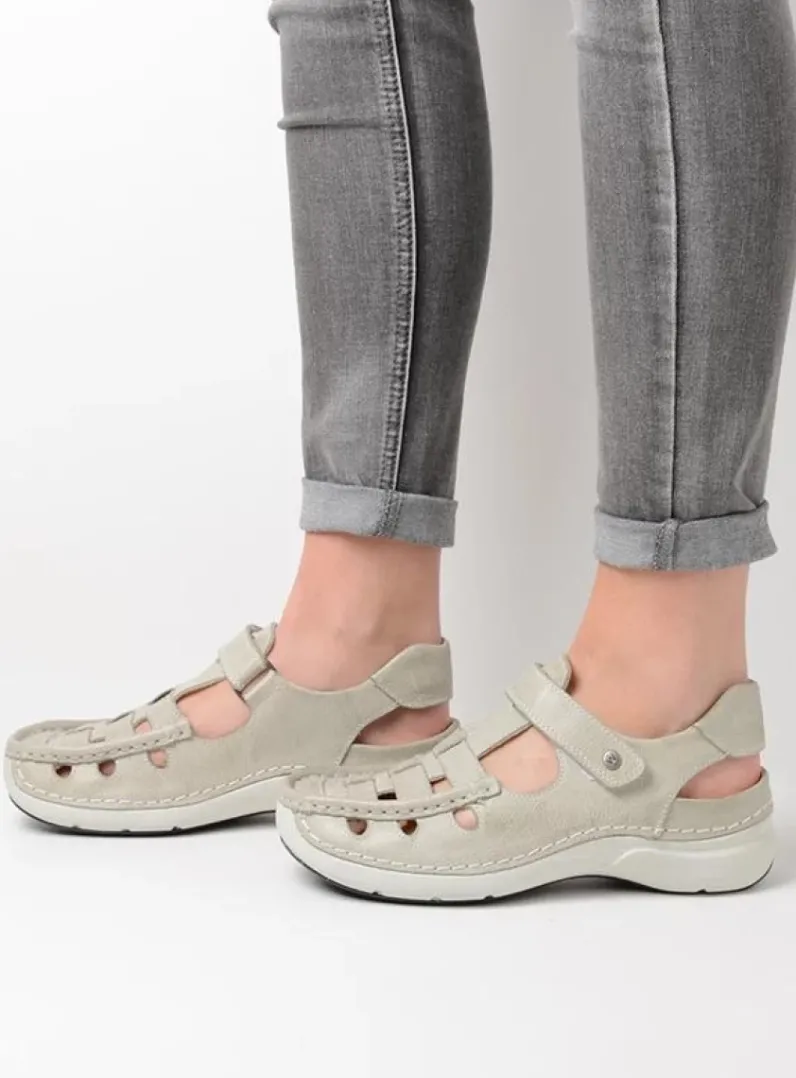 DAMES Wolky Sandalen<Rolling Sun - gebroken wit leer