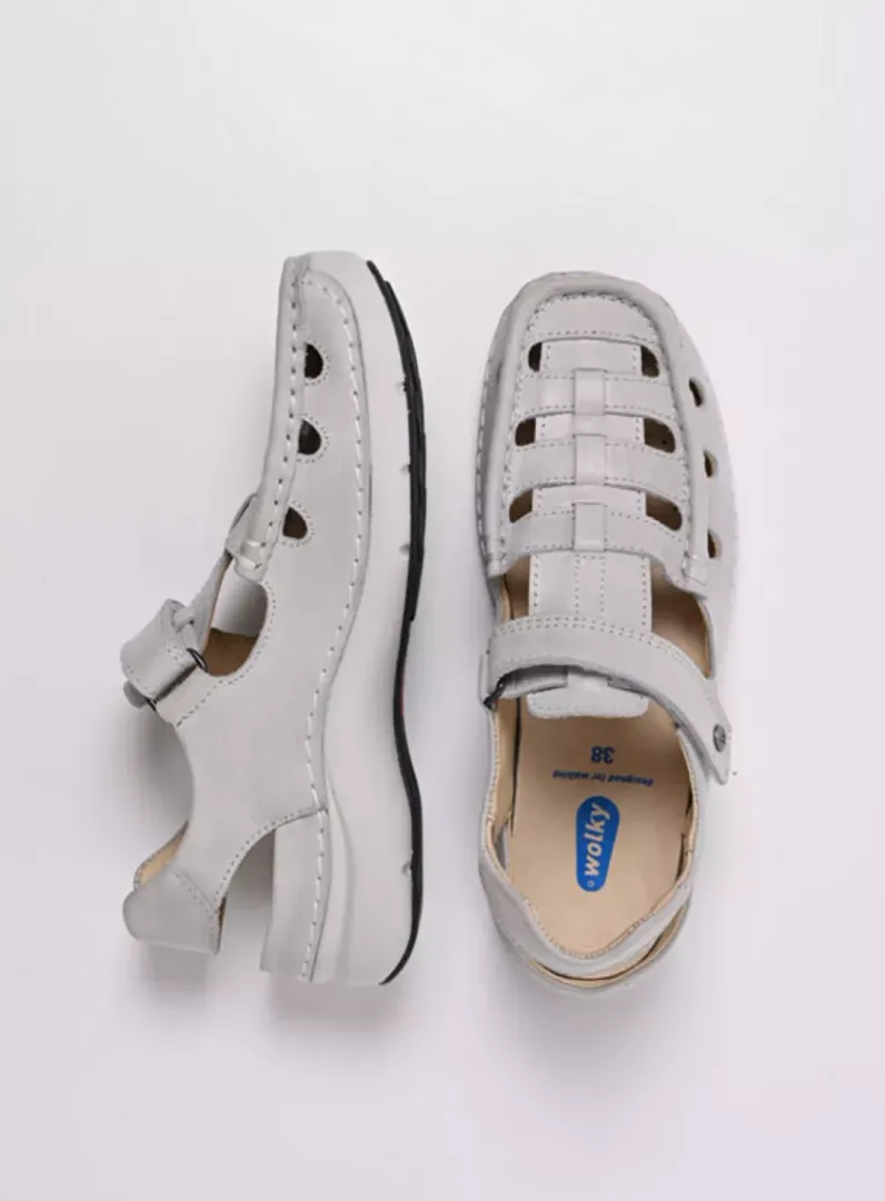 DAMES Wolky Sandalen<Rolling Sun - gebroken wit effectleer