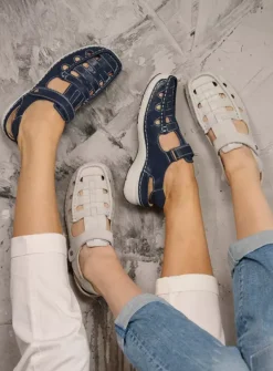 DAMES Wolky Sandalen<Rolling Sun - gebroken wit effectleer