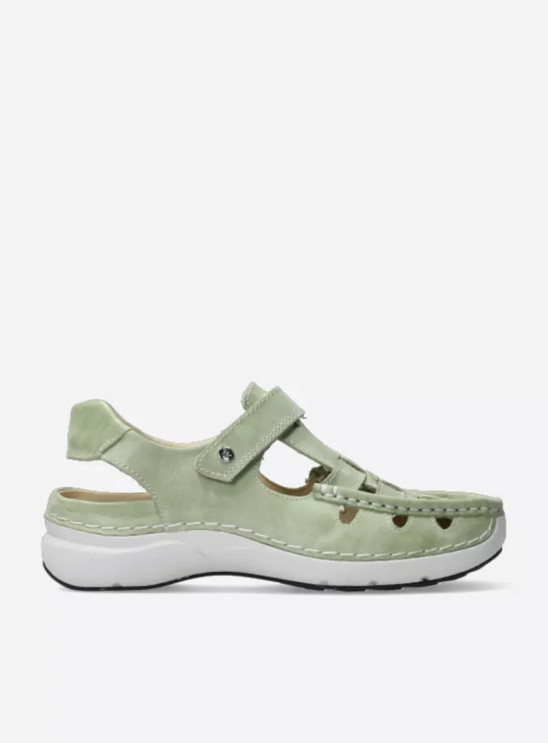 DAMES Wolky Sandalen<Rolling Sun - lichtgroen effectleer