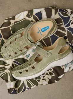 DAMES Wolky Sandalen<Rolling Sun - lichtgroen leer