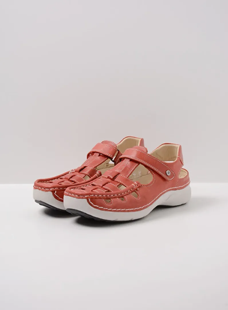 DAMES Wolky Sandalen<Rolling Sun - scarletrood leer